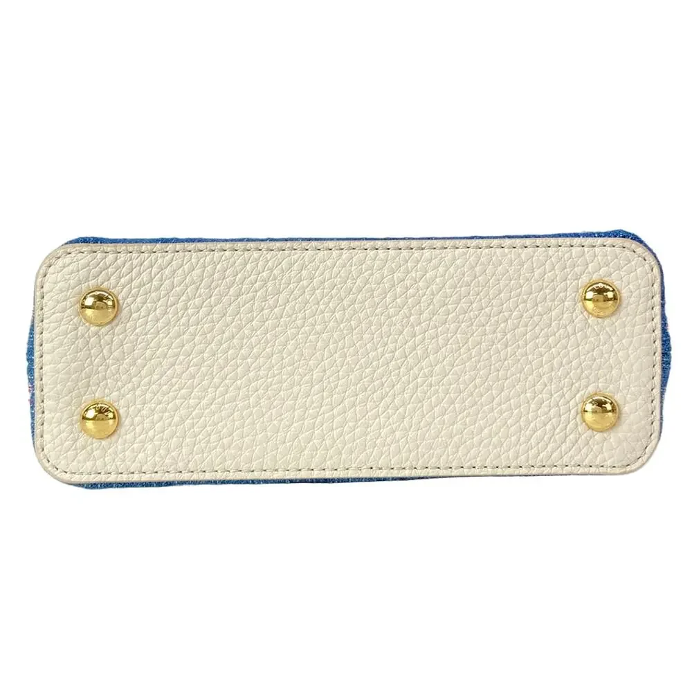 Louis Vuitton Capucines MINI Others Handbag M12947 Denim Blue Cream Denim